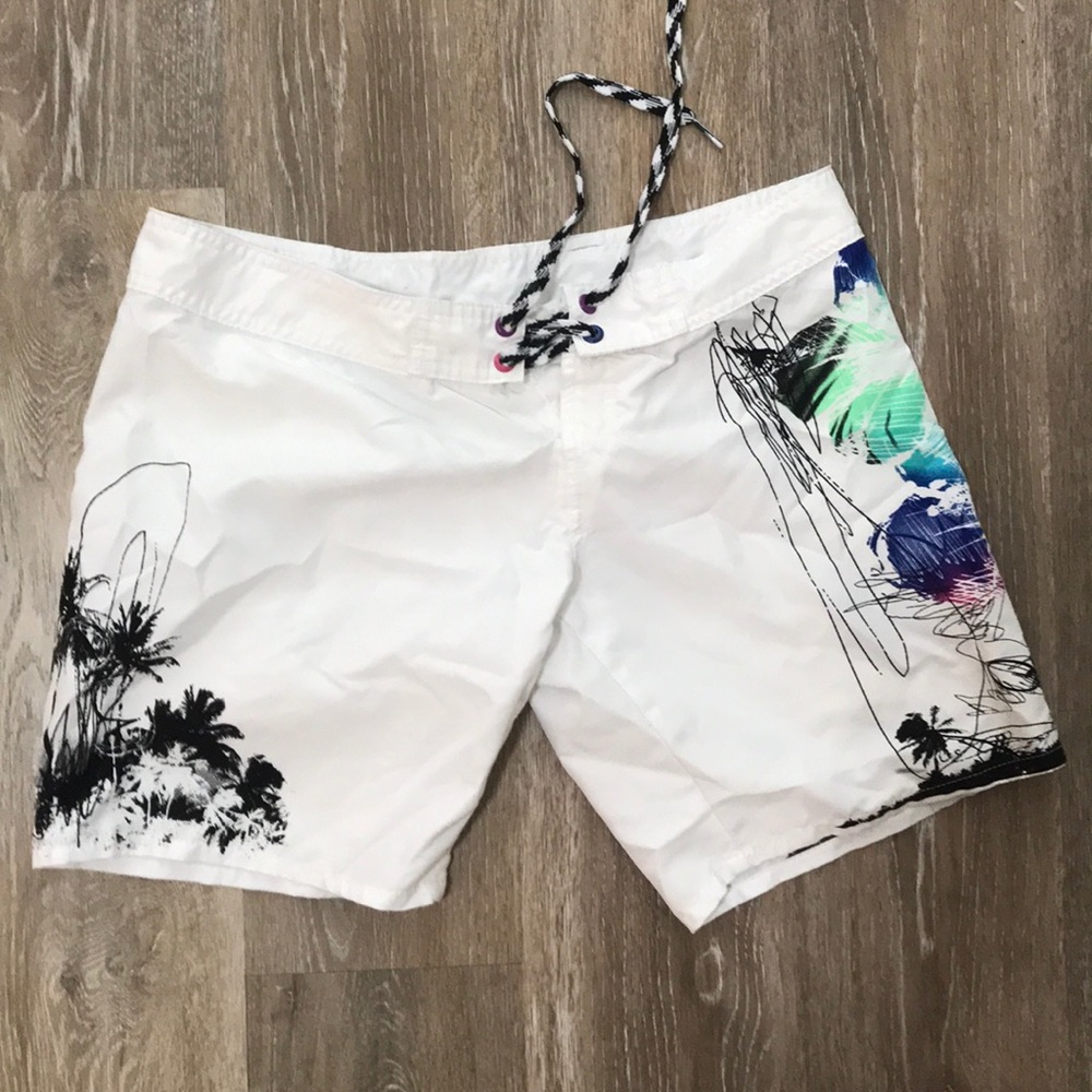 Body Glove white swim shorts